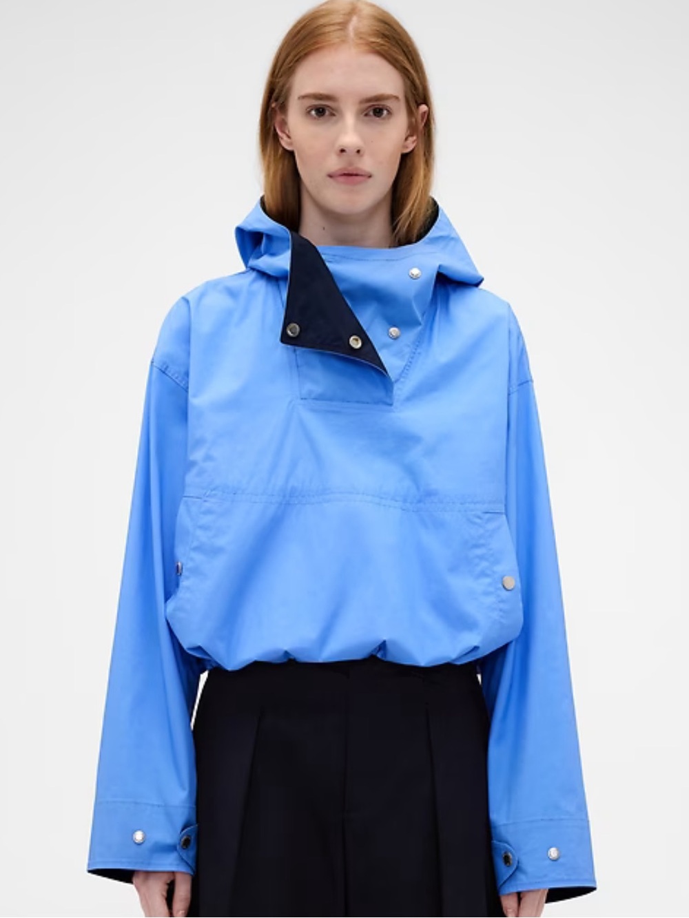 Gap × Victoria Beckham Hooded Pullover Jacket Blue & Black Size Small NEW